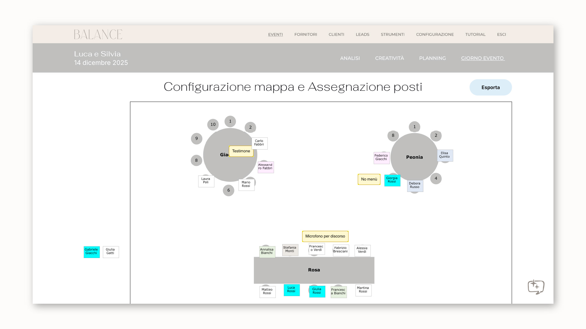 Gestione eventi